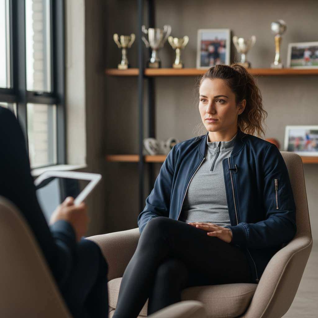 Portrait of a focused athlete training