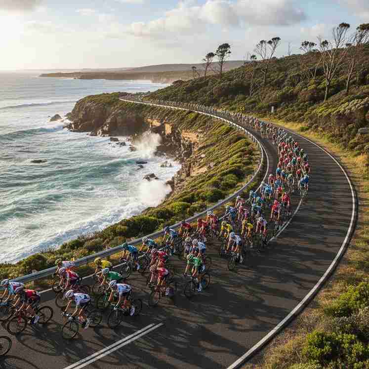 Cyclists on the Great Ocean Road