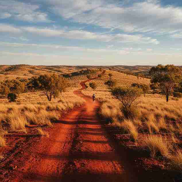 Red earth running trail in the outback