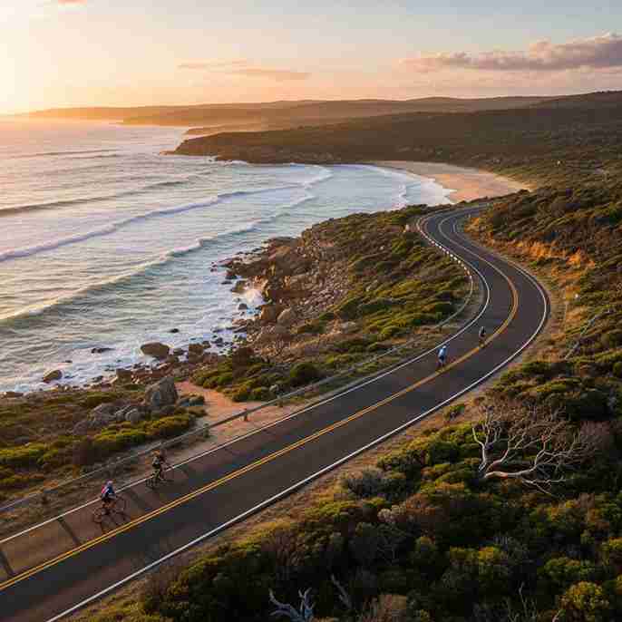 Coastal road cycling route