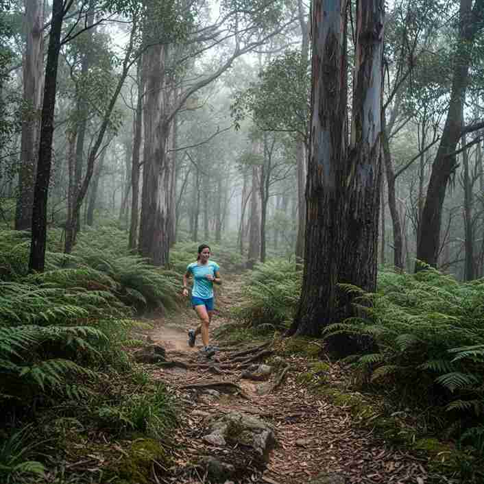 Runner on a trail in the Blue Mountains