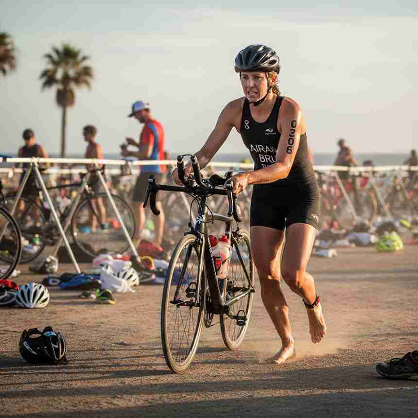 Triathlon bike transition area